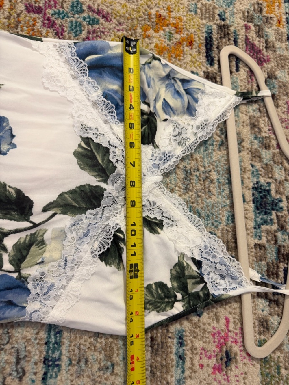 Thirty Thirty Floral Lace-Trim Maxi Dress in Blue and white - Picture 5 of 9